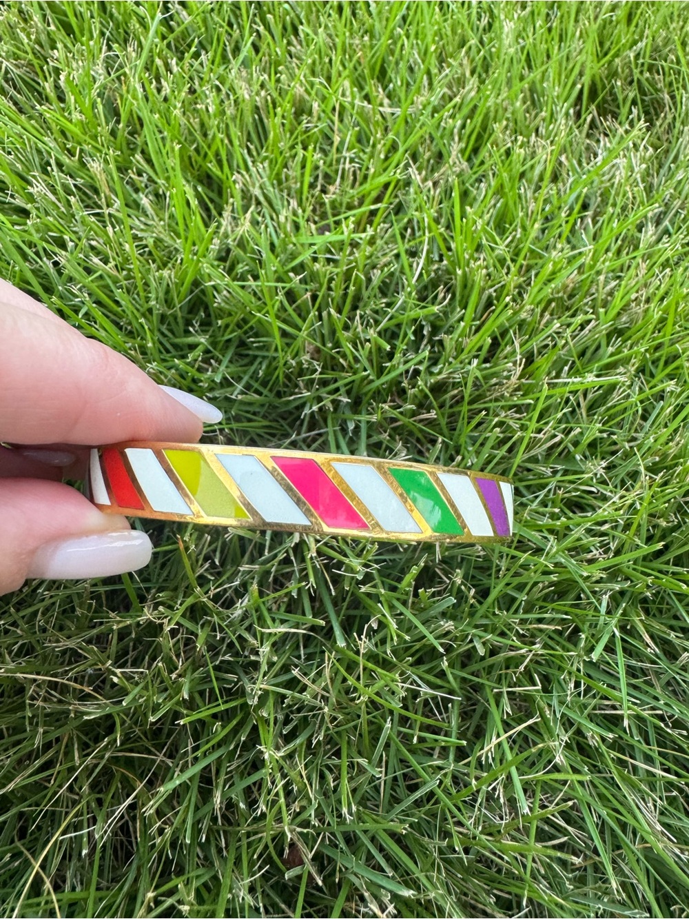 Kate Spade Colorful Enamel Chevron Bangle Bracelet - Multi